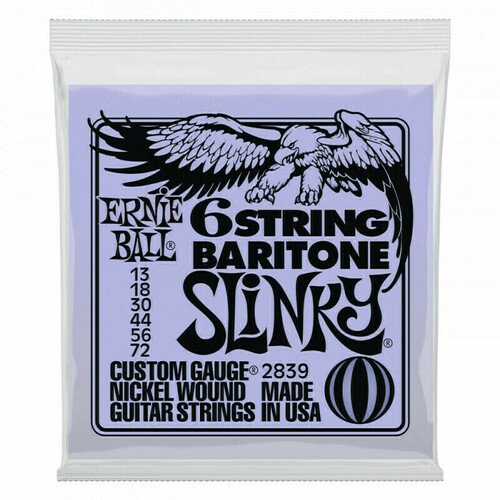 

Струны для баритон-гитары Ernie Ball 2839 Nickel Wound 5/8 Scale Slinky 13-72