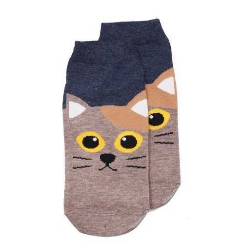 

Короткие носки Krumpy Socks Little friends Коричневый котик, 35-40